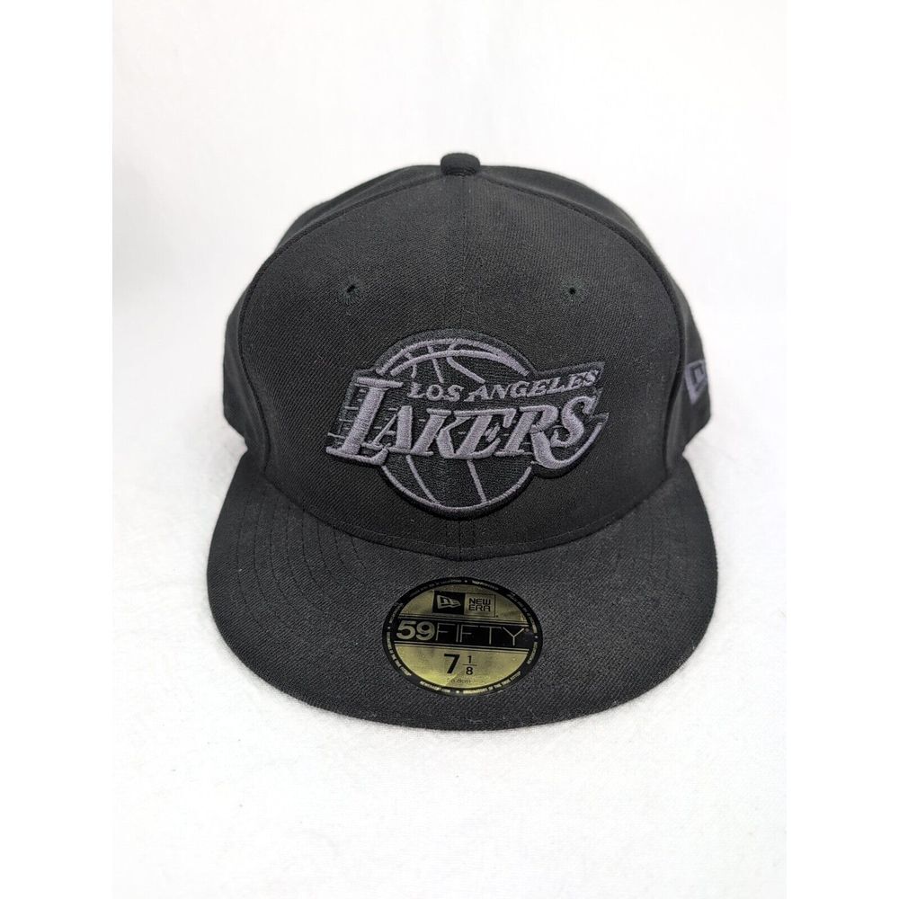 NEW ERA 59FIFTY‎ 5950 LOS ANGELES LAKERS FITTED HAT BLACKED OUT HWC 7-1/8